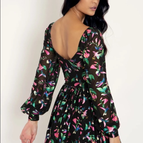 L Blackmilk Limited Wild Hummingbird Sweet Tier Dress - Picture 4 of 4